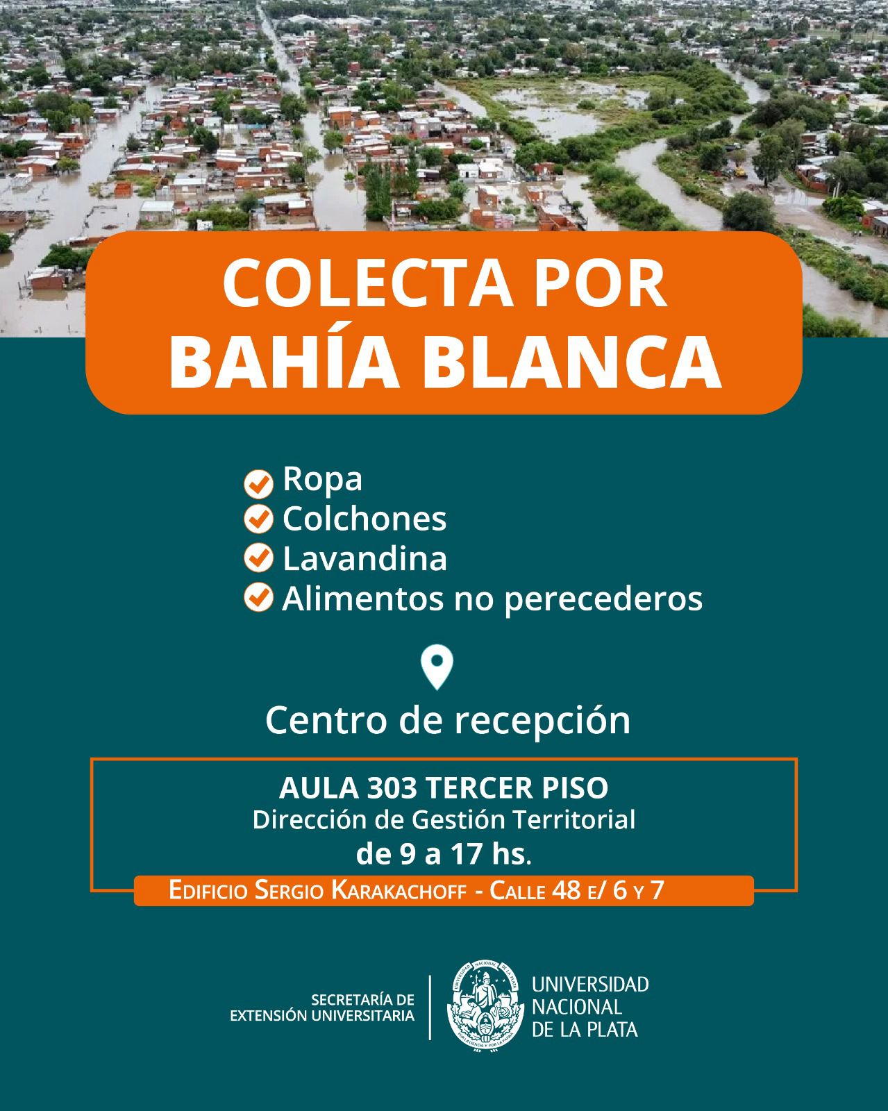 COLECTA SOLIDARIA POR LA INUNDACIÓN EN BAHÍA BLANCA
